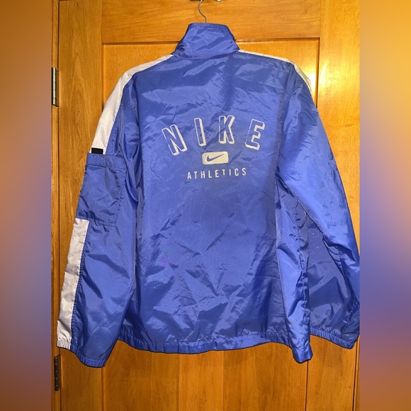 Vintage 90s Nike Windbreaker Women’s Jacket Purple Logo Spell Out size Large - Picture 1 of 5